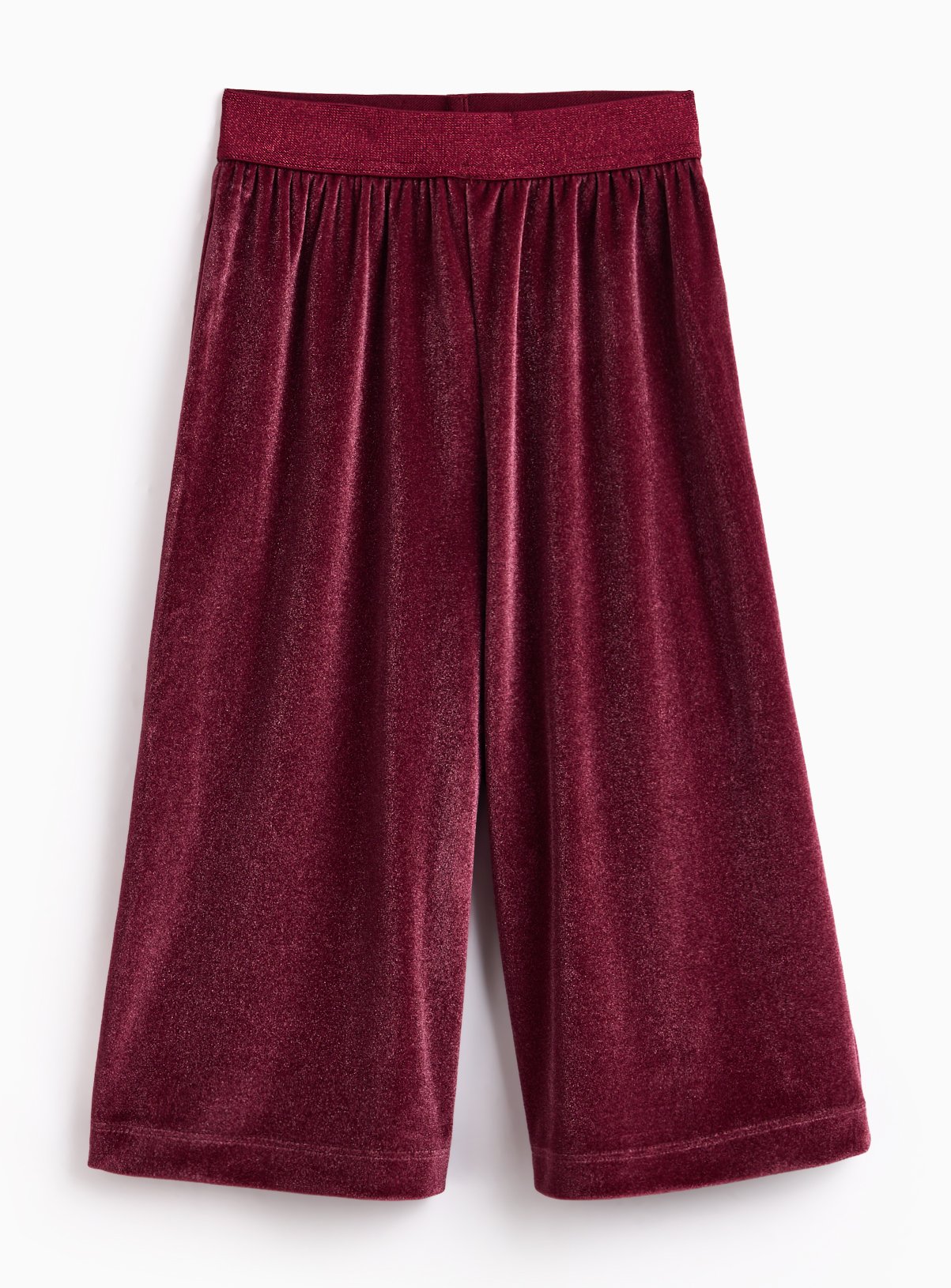 Dark Red Velour Wide Leg Trousers 1-2 years - Image 1 thumbnail